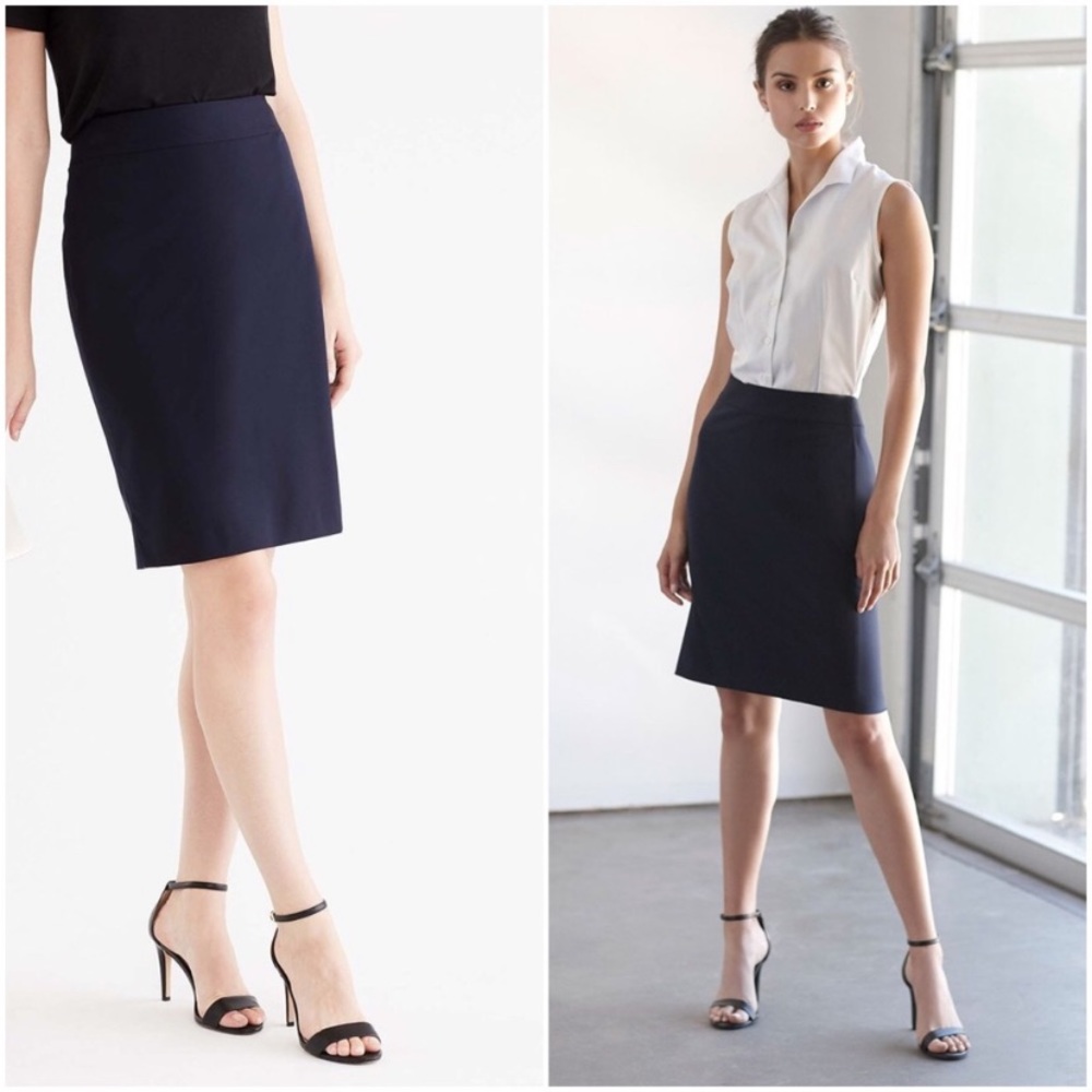 Jones New York Navy Blue Lined Skirt Size 14